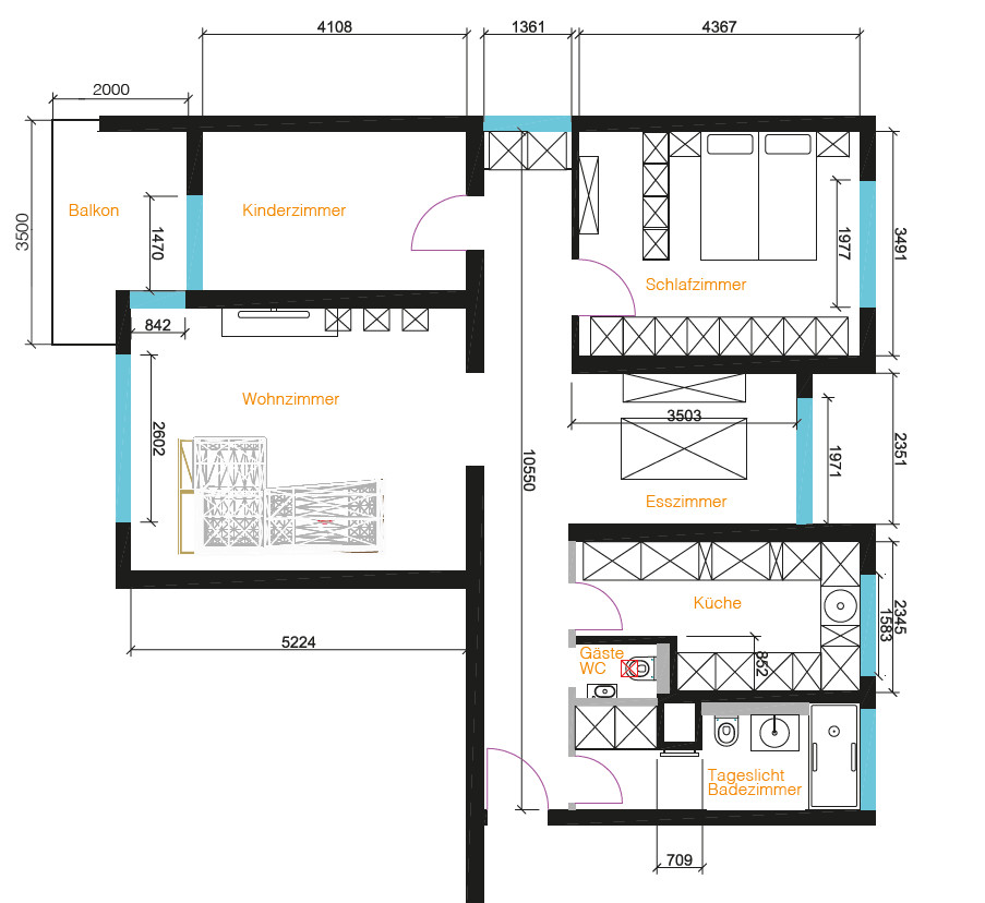 Grundriss für Exposé