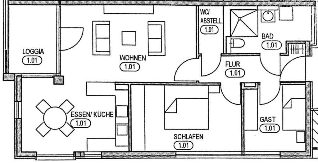 Grundriss als Wohnung