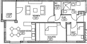 Grundriss als Wohnung