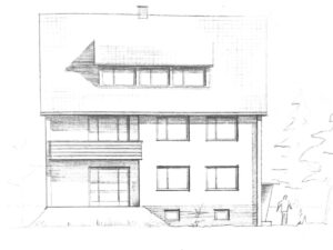 Skizze Haus Vorderseite