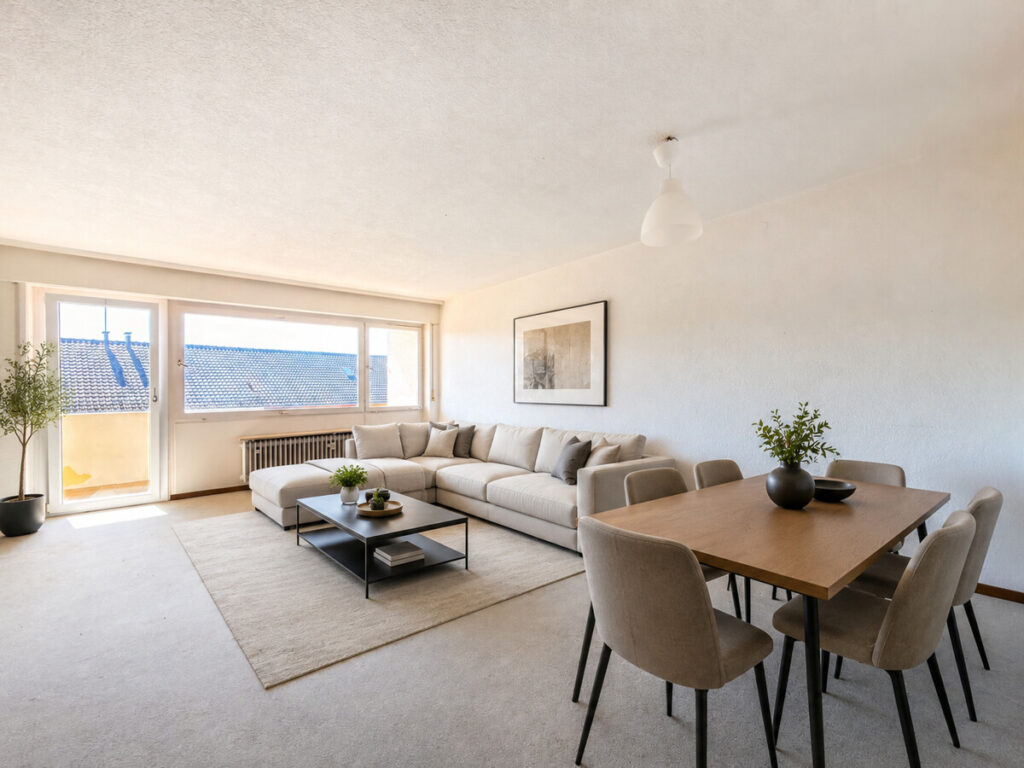 Wohnzimmer eingerichtet