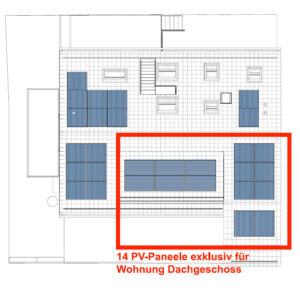 Dachansicht mit Paneelzuordnung