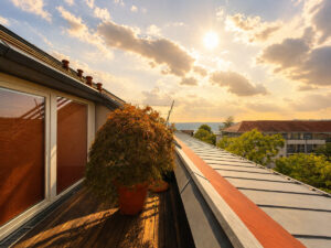Weitblick von beiden Dachterrassen