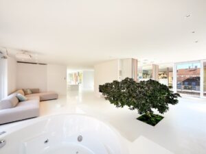 Wohnbereich visualisiert und Whirlpool