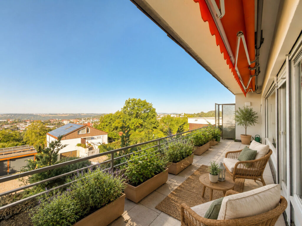 überdachter Balkon visualisiert