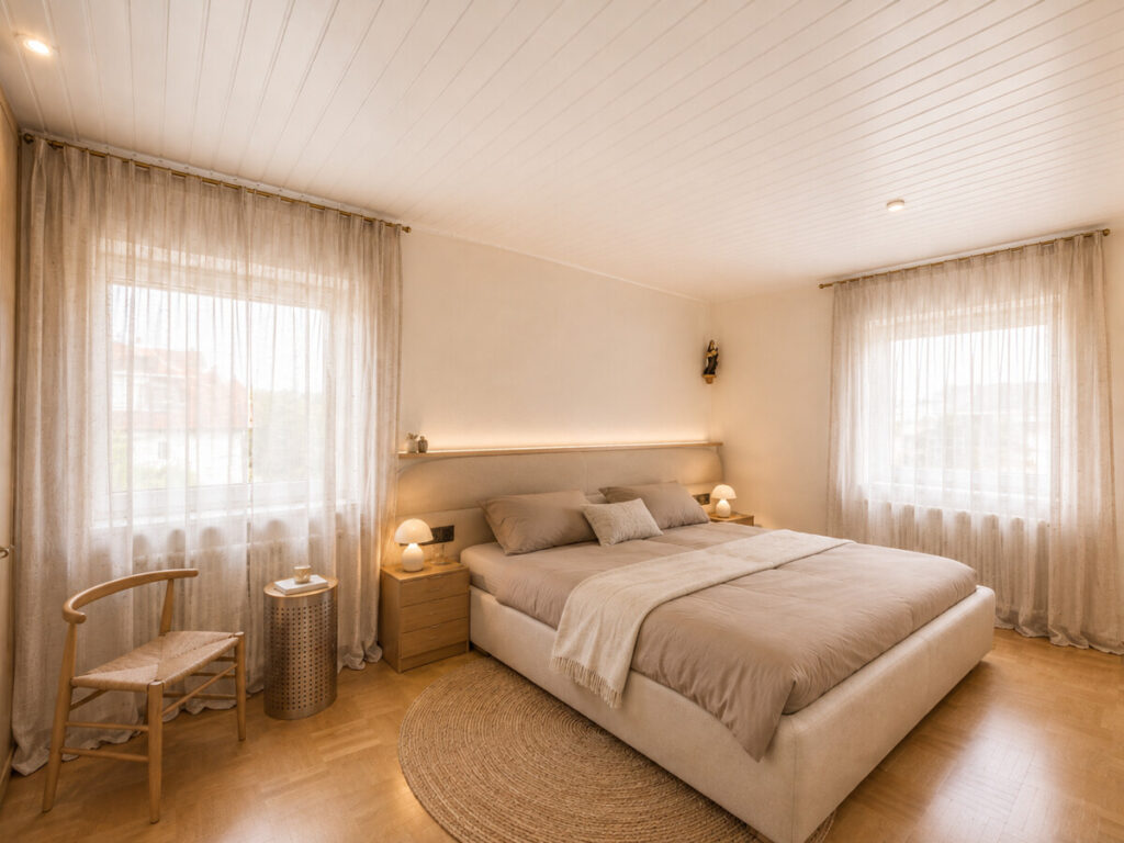 OG Schlafzimmer mit KI visualisiert