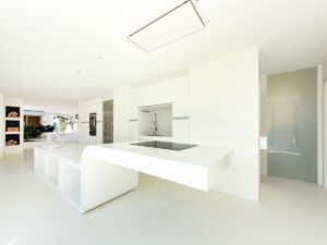 Exklusiver maßangefertigter Küchenblock aus Corian