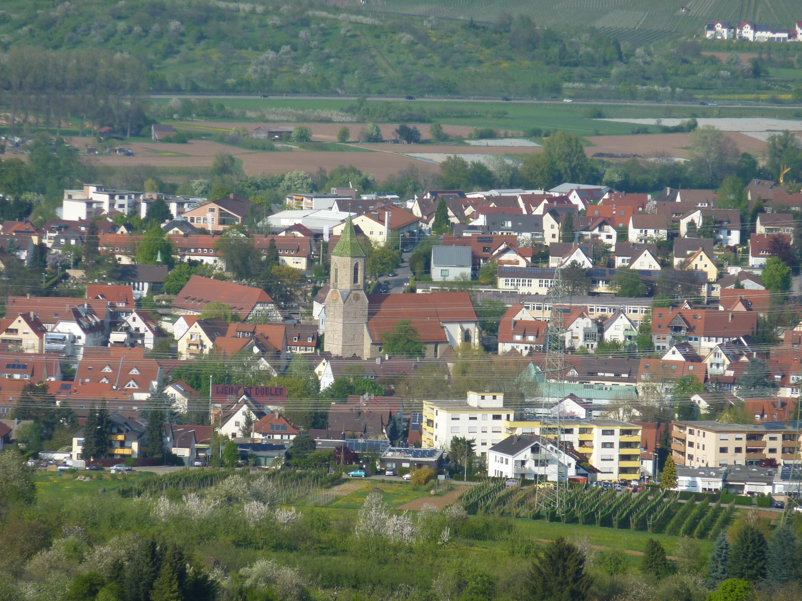 Beutelsbach in Weinstadt mit der Stiftskirche