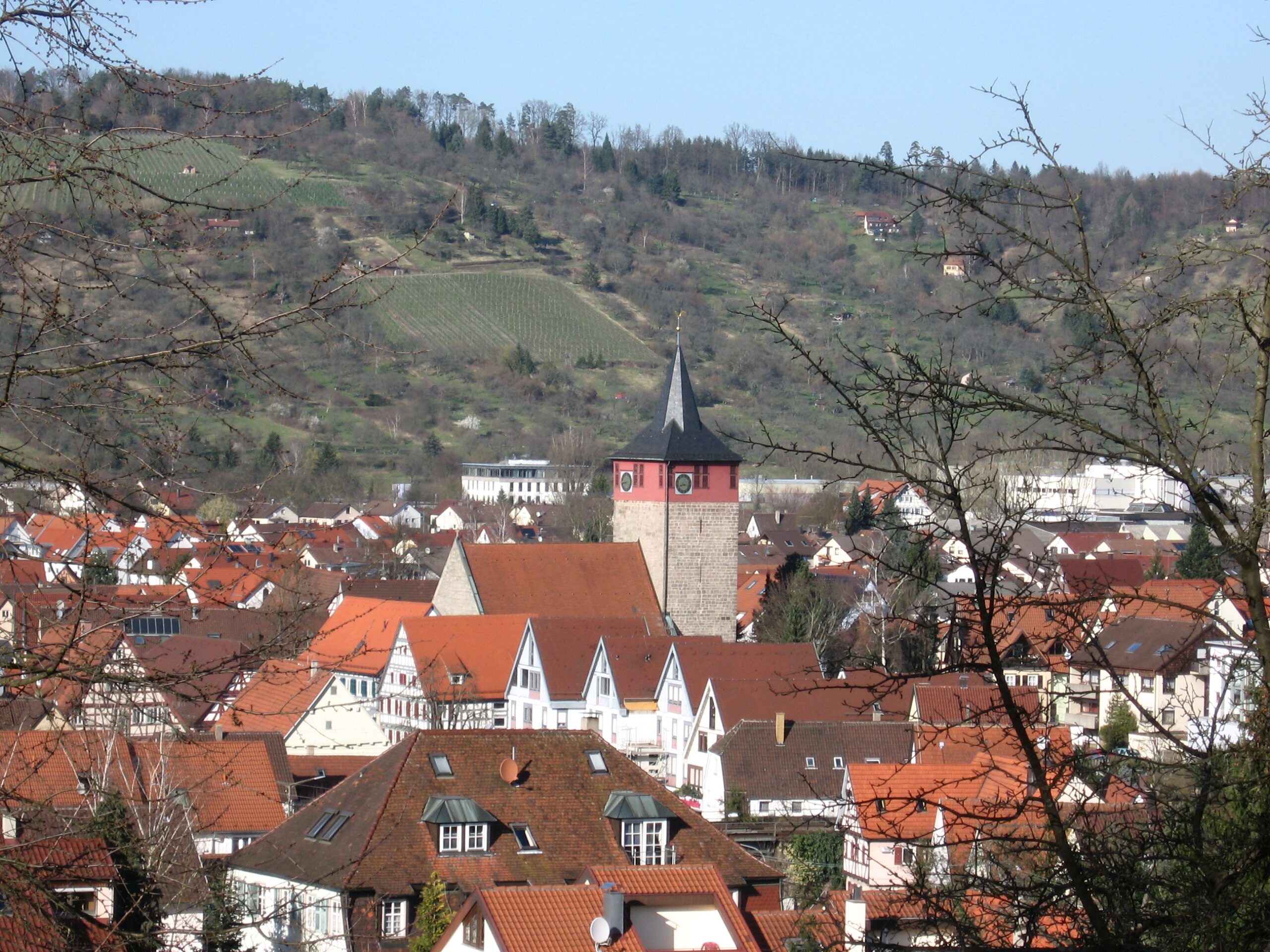 Ortskern von Winterbach im Remstal mit der Michaelskirche