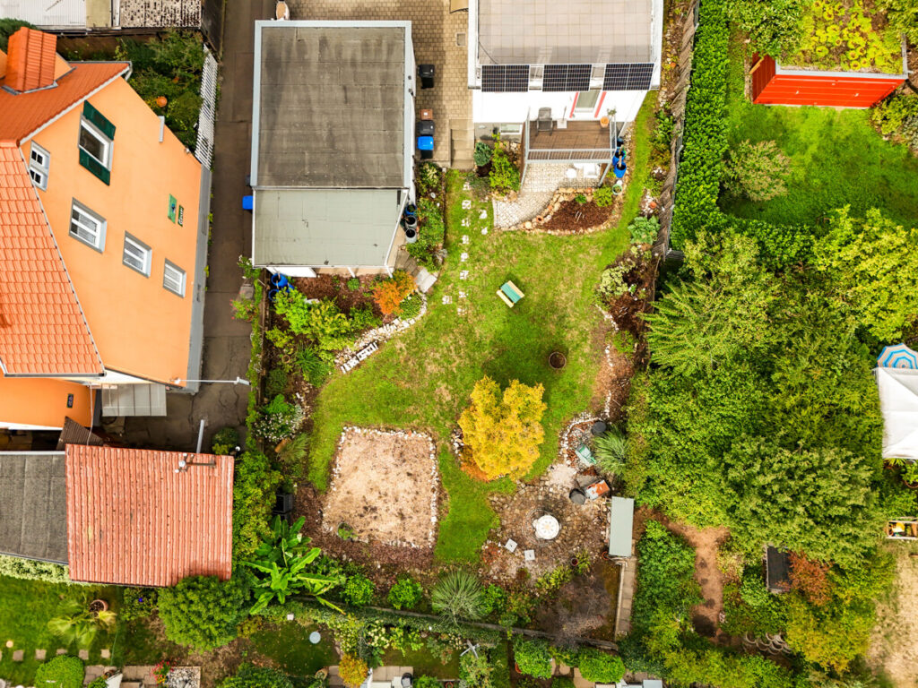Gartenansicht Vogelperspektive